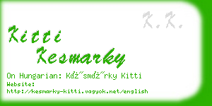 kitti kesmarky business card